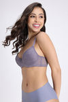 Zivame Padded Non Wired Medium Coverage Tshirt Bra - Dark Grey — thumbnail 4